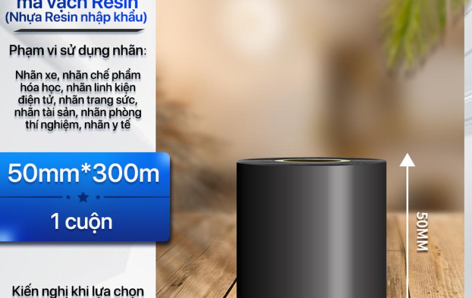 Rhebar Ruy băng mực in mã vạch Resin LMR552 110mmx70m/110mmx300m/70mmx300m | In Siêu Nét | Chống Trầy Xước | Tương Thích Zebra