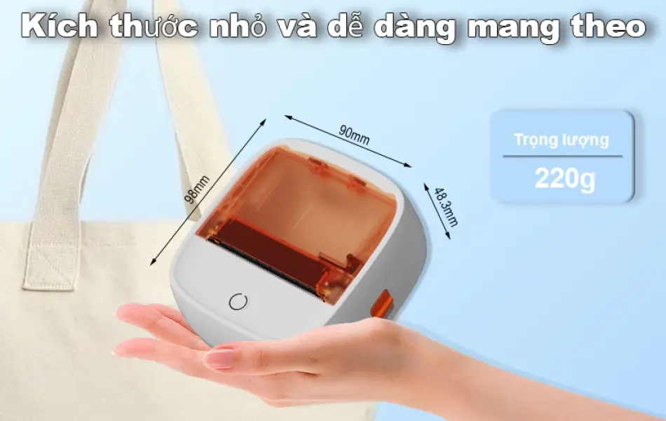 Rhebar B21 Máy in nhãn nhiệt mini bluetooth không cần mực Máy làm nhãn có băng dính