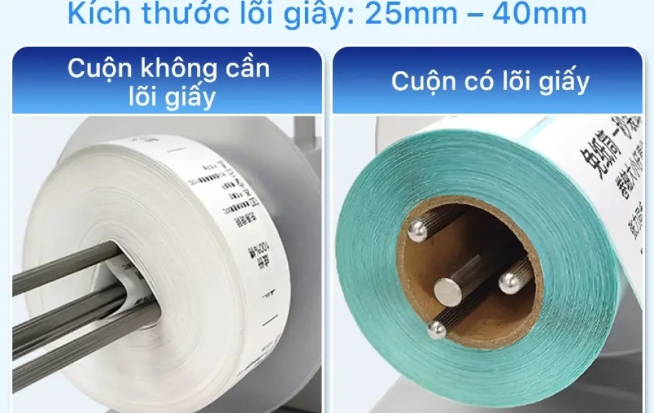 Máy Cuộn Nhãn Tự Động Không Lõi 120mm - Cho Giấy Nhiệt, Couche, Bạc Mờ, Decal - Model RH5S